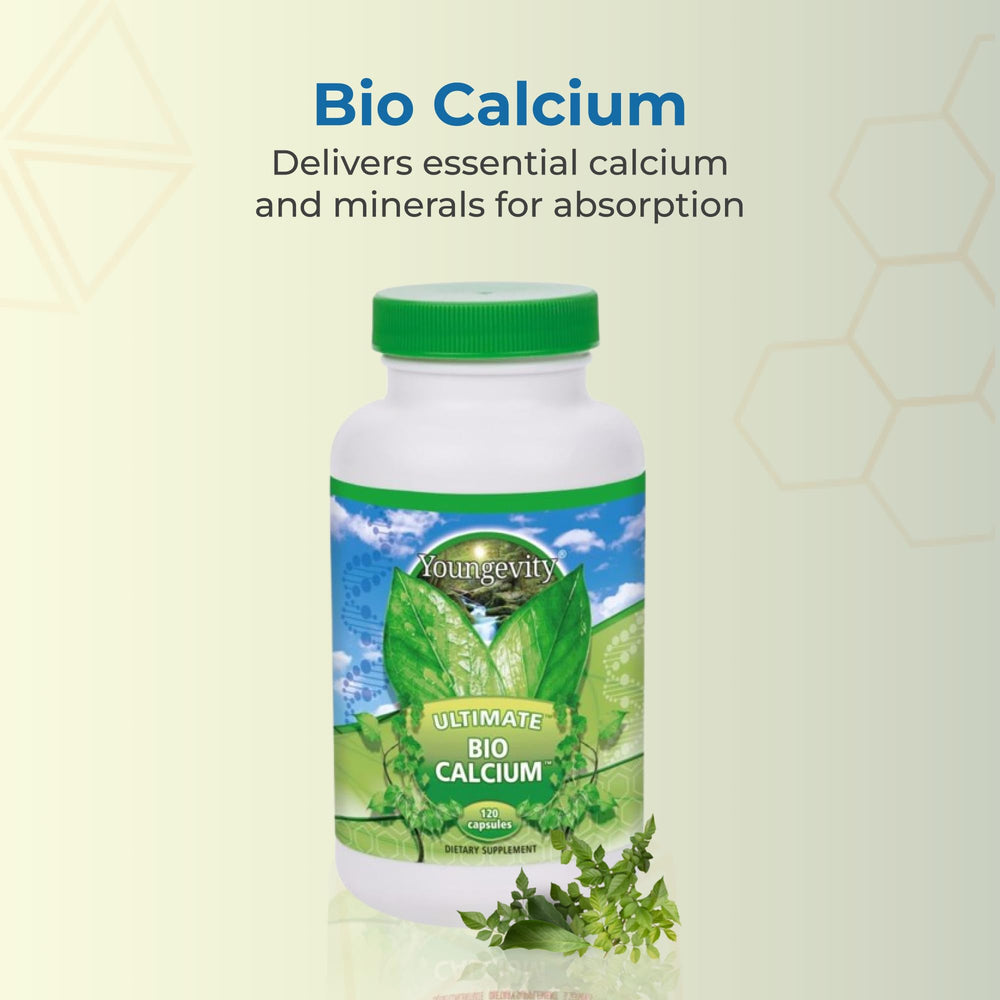 Youngevity Bio Calcium capsules ready for convenient, absorbable mineral delivery.