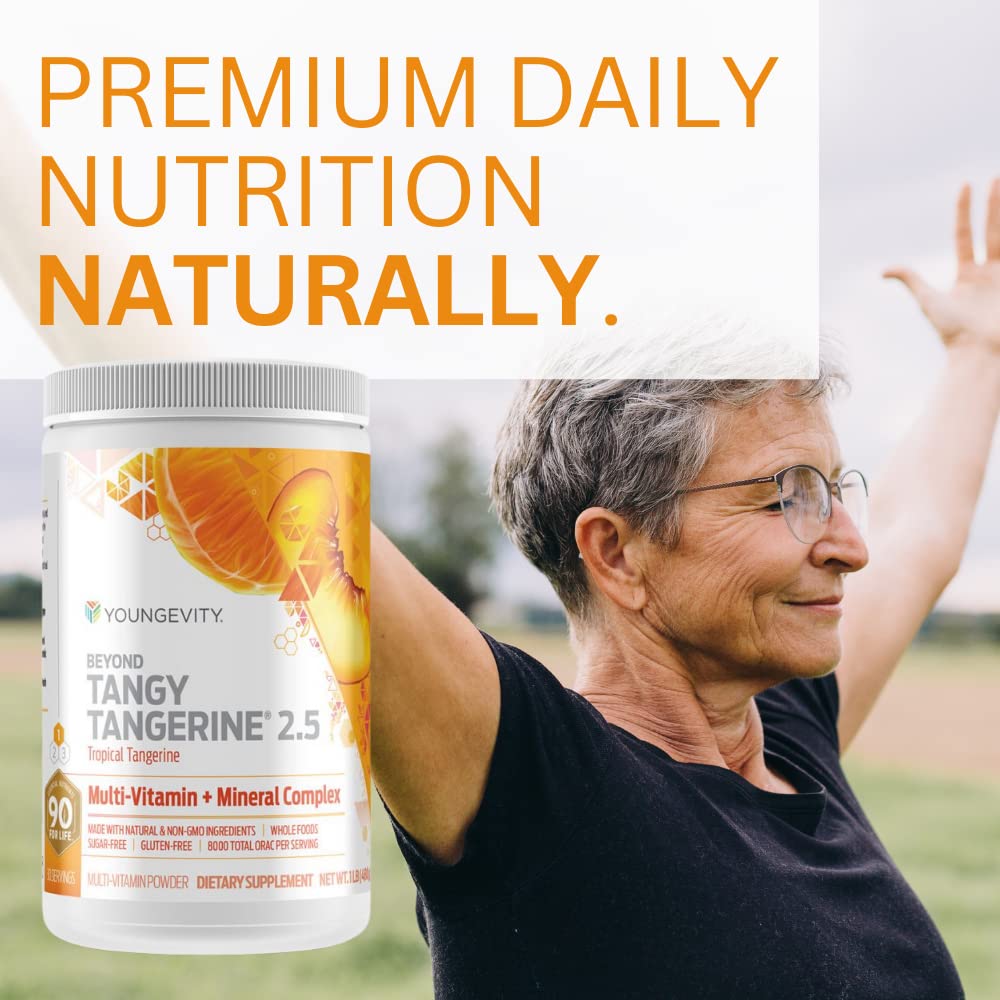Youngevity BTT2.5 Tropical Tangerine powder ready to mix into your beverage.