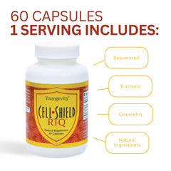 Youngevity Cell Shield RTQ turmeric visual highlighting 95% curcuminoids