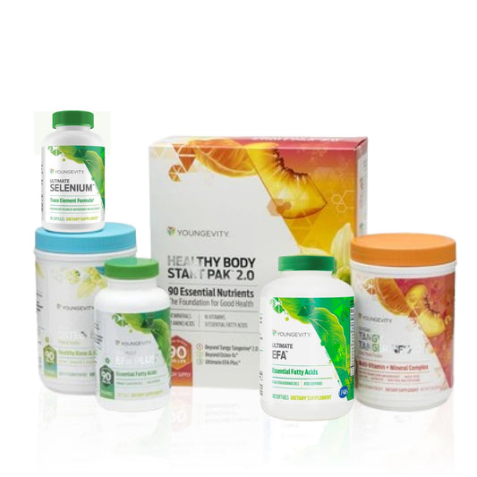 Youngevity Healthy Body Brain Heart Pack 2.0 front label showing brain, heart, joints