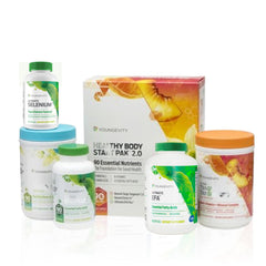 Youngevity Healthy Body Brain Heart Pack 2.0 front label showing brain, heart, joints