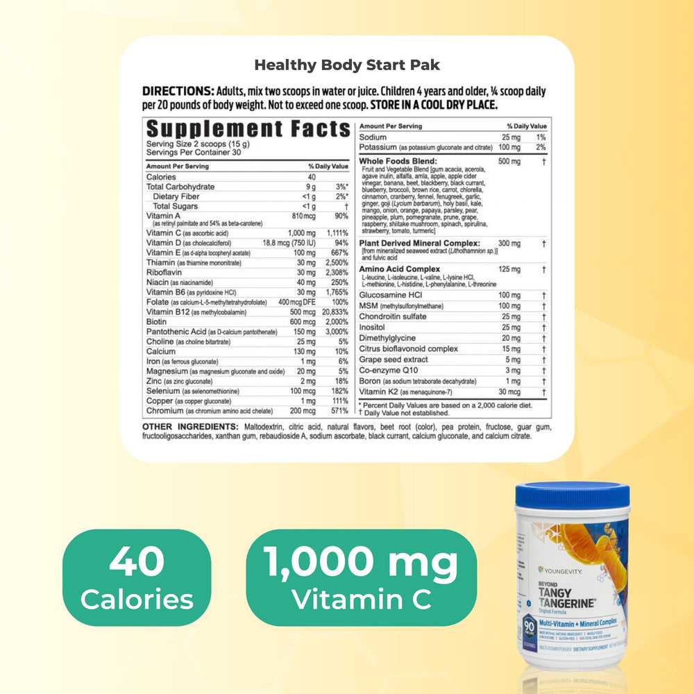 Youngevity Healthy Start Pak pills close-up – shows minerals and vitamins at a glance.