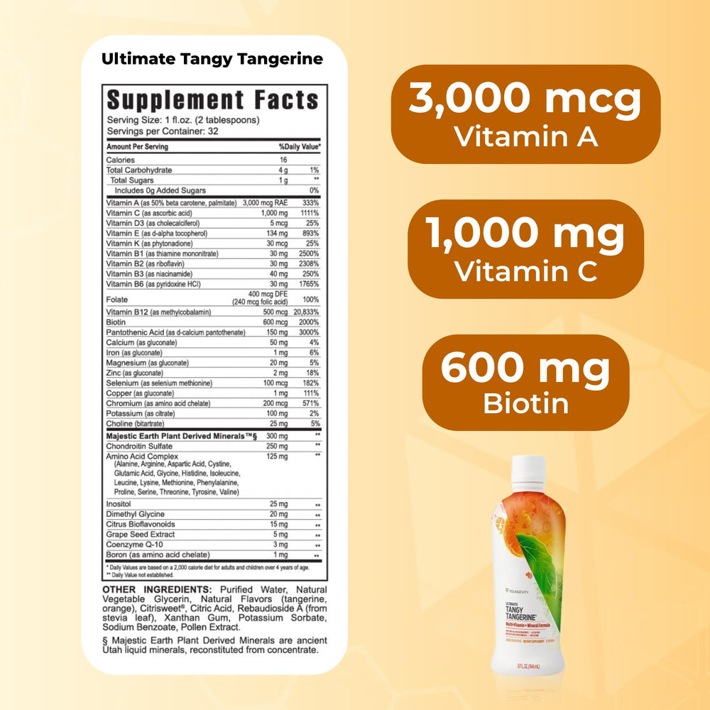 Youngevity Majestic Earth label highlights vitamins, minerals and natural ingredients