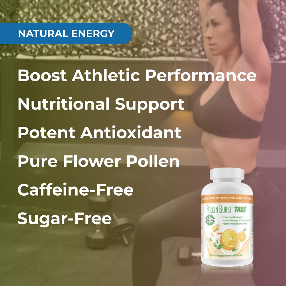 Graphic of Youngevity Pollen Burst ingredients showing pure flower pollen sources.