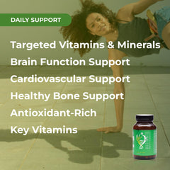Youngevity Ultimate Daily Classic label detail reveals antioxidant botanicals and amino acids for daily nourishment.
