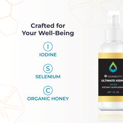 Youngevity Ultimate Iodine on kitchen counter ready for a simple daily wellness routine