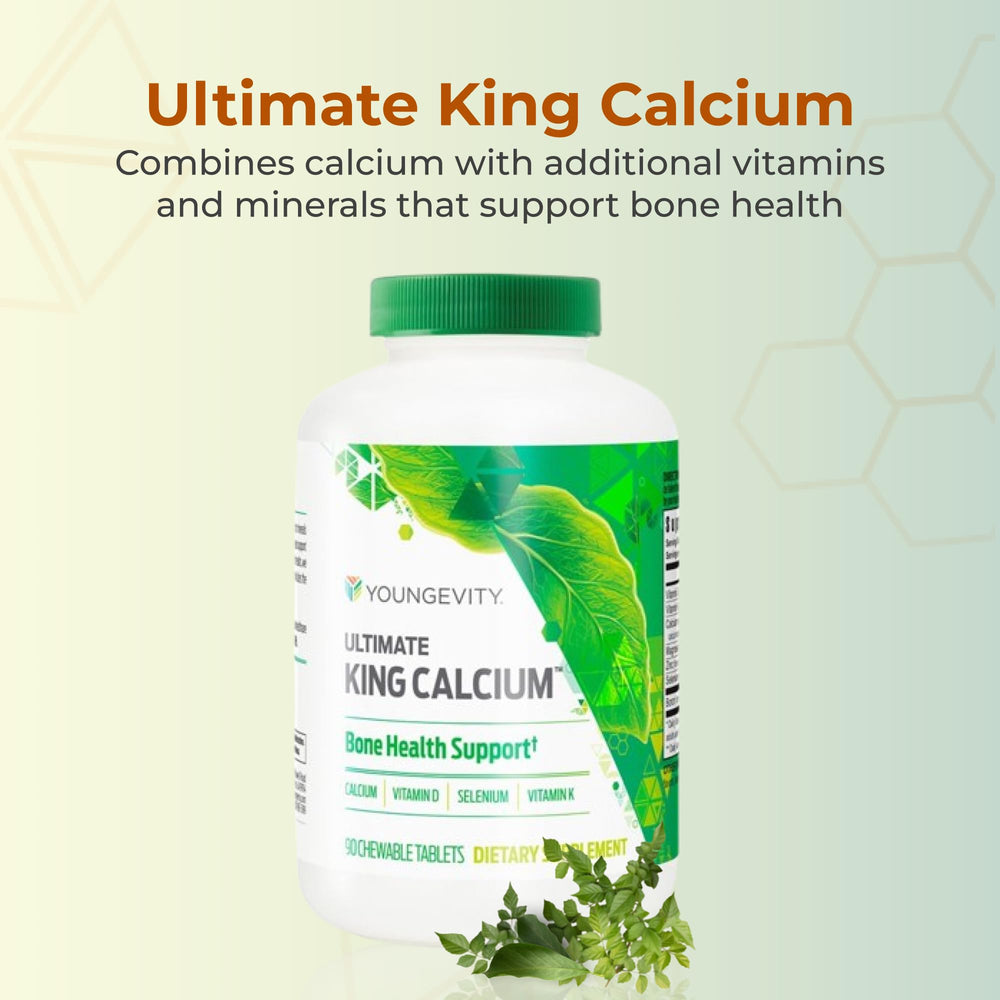 Youngevity Ultimate King Calcium bottle back label showing usage guidance.