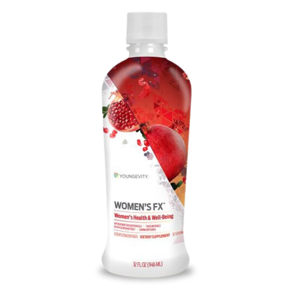 Youngevity Women's FX bottle pour—on-the-go drink with potential menopause support.