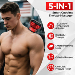 Youtelit cupping therapy control panel with precise heat and suction.