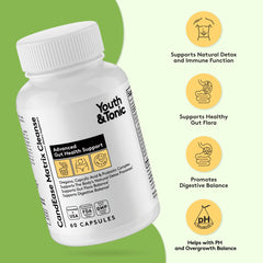 Youth & Tonic CandEase detox pack emphasizes gut health and cleansing ingredients.