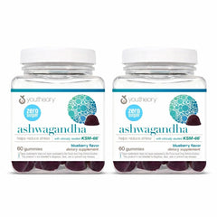 Youtheory Ashwagandha bottle pour for easy daily energy support.