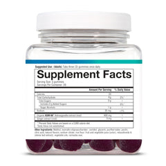 Youtheory Ashwagandha gummies close up show vegan, zero sugar formula.
