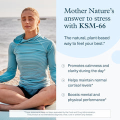 Youtheory Ashwagandha organic ingredients emphasizing clean supplementation.