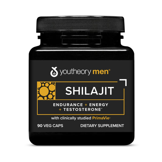 Youtheory Men's Shilajit bottle front view for daily wellness support