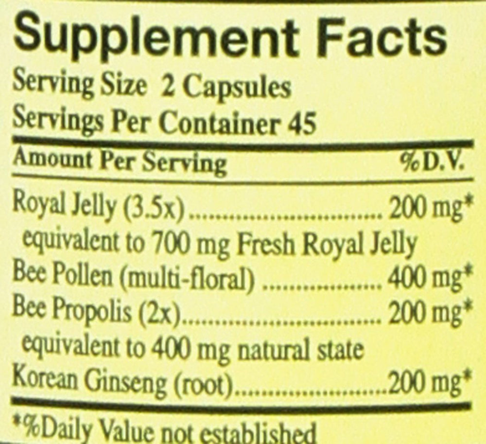 YS Eco Bee Farms Korean ginseng capsules in bottle for natural vitality