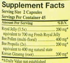YS Eco Bee Farms Korean ginseng capsules in bottle for natural vitality
