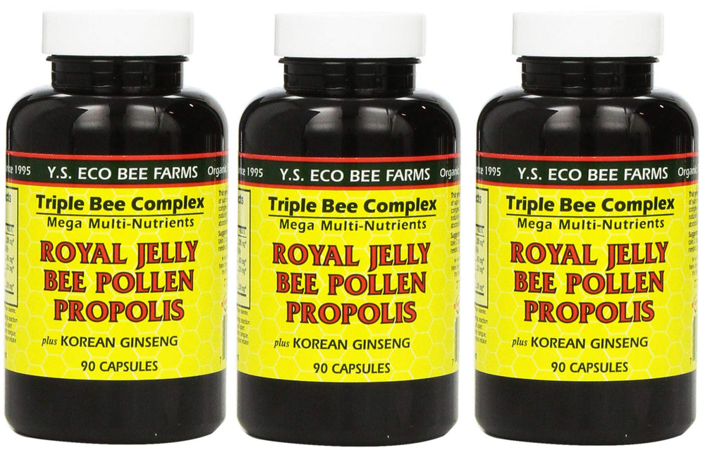 YS Eco Bee Farms royal jelly capsules in bottle for daily nourishment