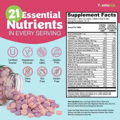 YUM-V'S grape berry flavored chewables close-up for kids