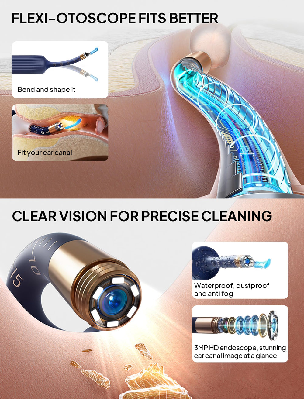 Yumika ear wax camera tips collection offers tools for precise care.