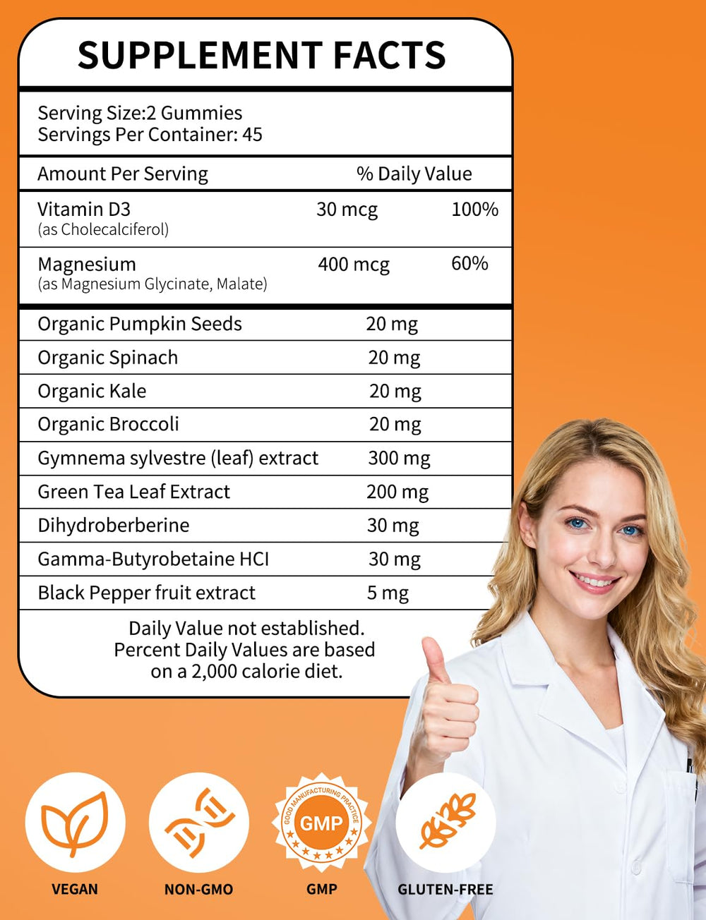 YUMOYI SPRUCE JIYIN nutrition label shows non-GMO, gluten-free