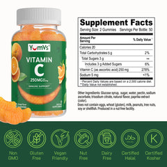 YumVs Vitamin C Gummies gluten-free formula suitable for sensitive diets