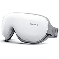 YunRayo eye massager in use with Bluetooth music for relaxation and eye fatigue relief