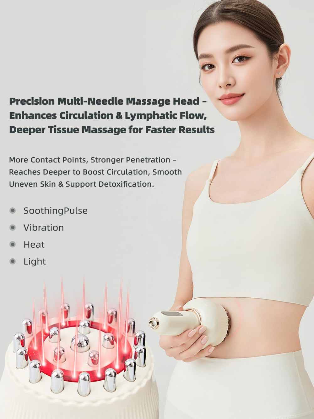 Yuonry rechargeable wireless massager shown portable for home, office, or travel use