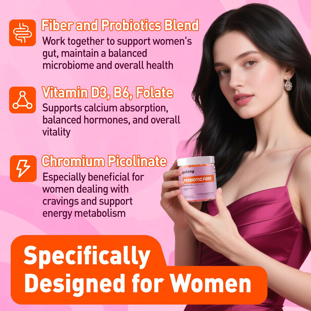Yutiny probiotic jar displaying 20B CFU probiotics for gut balance