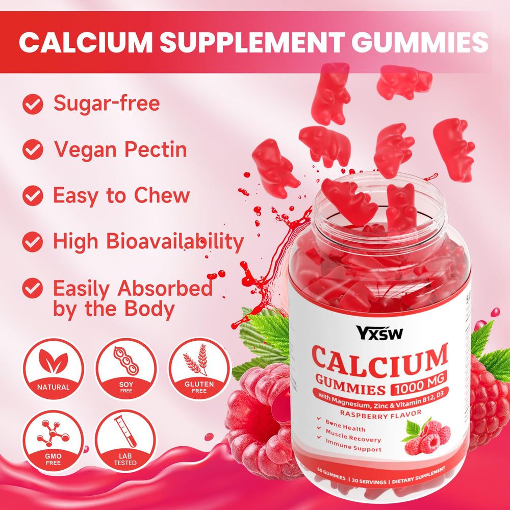 YXSW Calcium Gummies brand logo representing a trusted raspberry flavored supplement