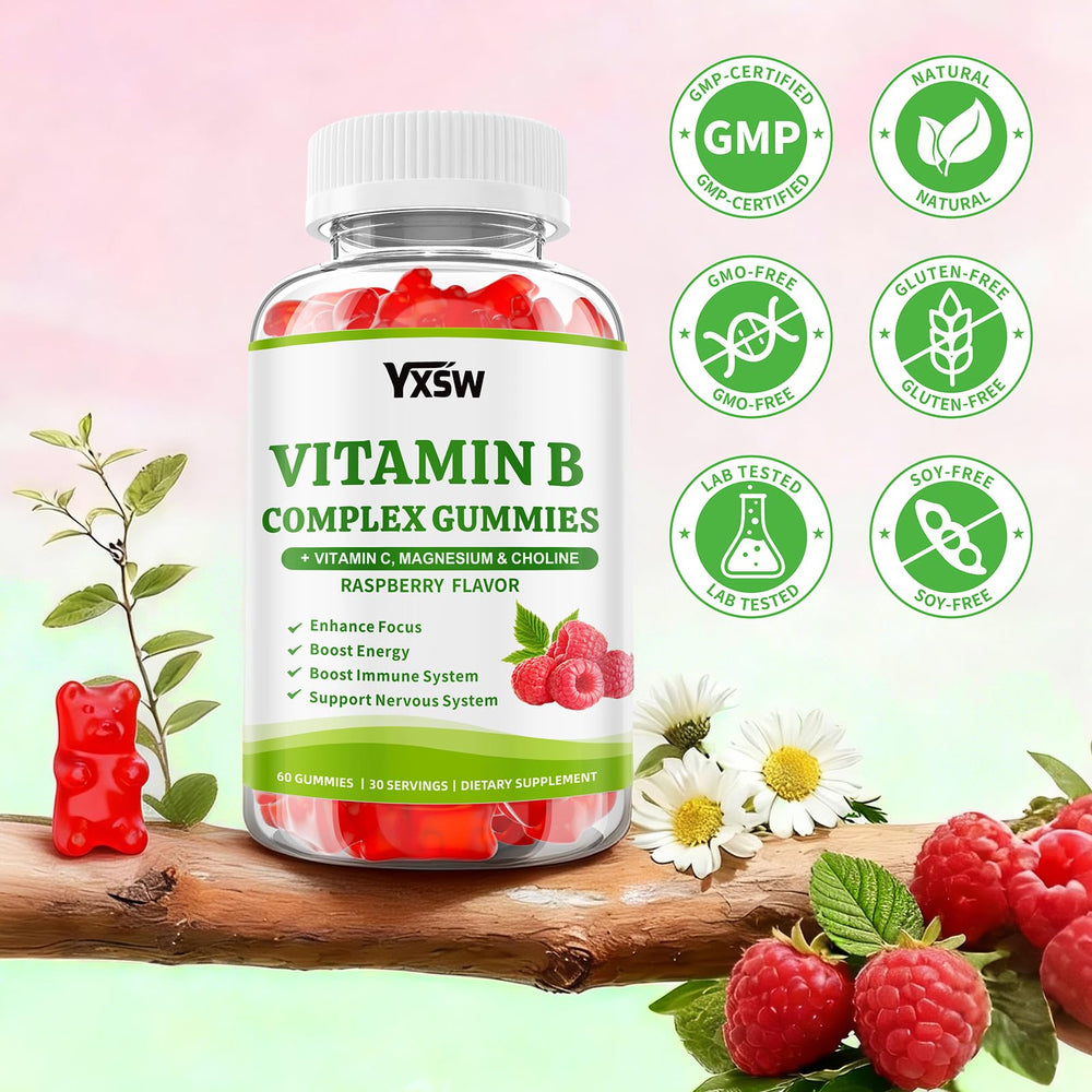 YXSW Vitamin B Complex Gummies in a cozy daily wellness setup at home