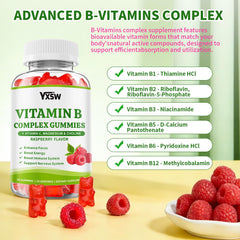 YXSW Vitamin B Complex Gummies on a desk ready for study or work