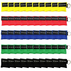 Yzpacc CPR mask colorful 50pcs pack for quick first aid readiness.