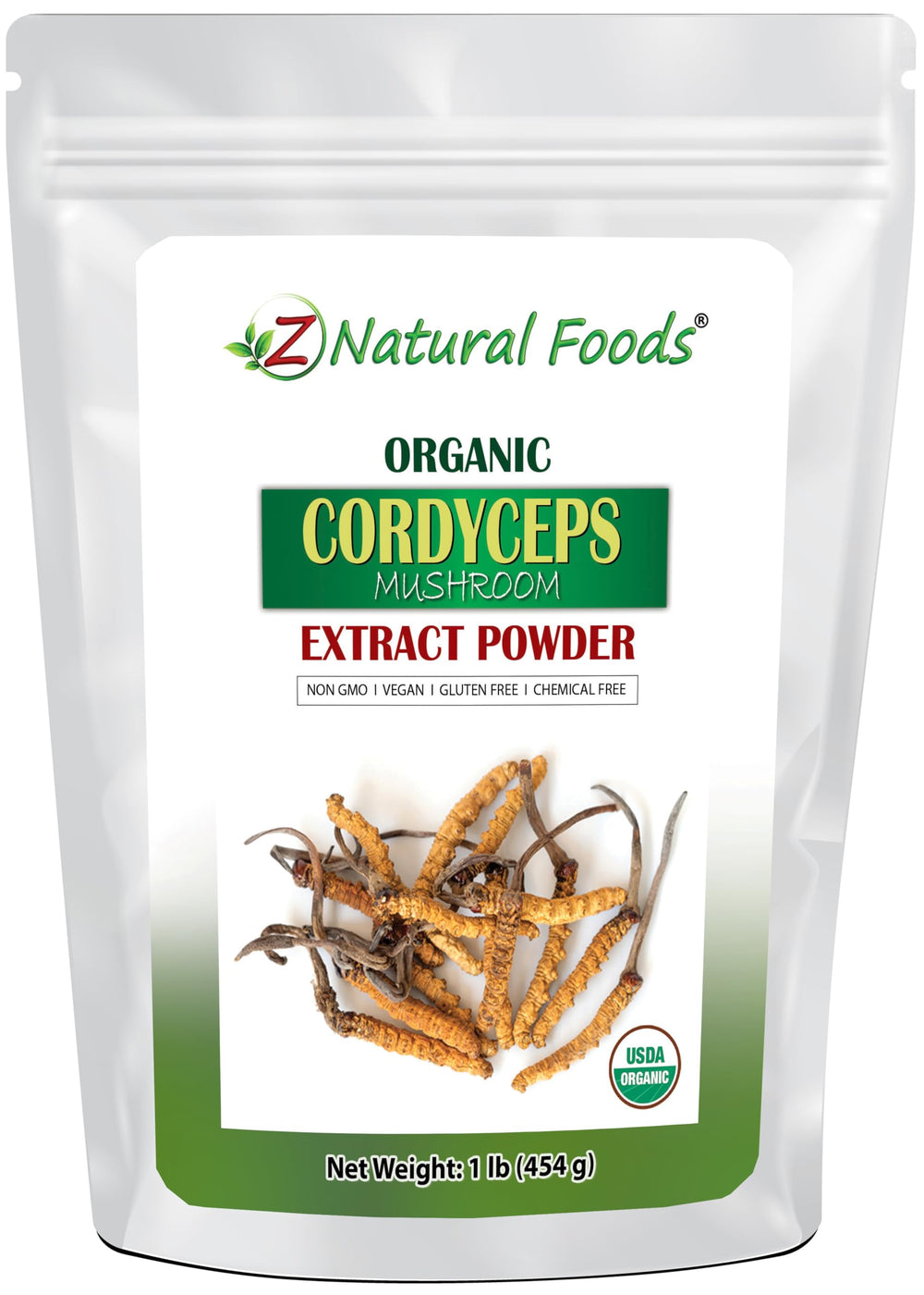 Z Natural Foods cordyceps powder bottle for daily energy support in drinks