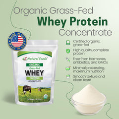 Z Natural Foods cold-processed whey label emphasizing purity and minimal processing.