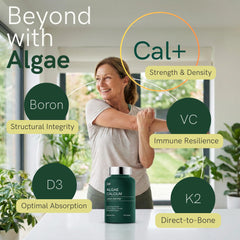 ZAB Algae Calcium label close-up highlighting marine minerals from algae