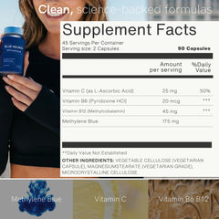 ZAB Methylene Blue capsules vegetarian formula emphasizing purity