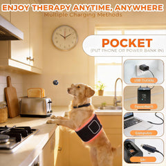 ZAEXAE red light therapy belt fits dogs, cats, pigs, and birds for versatile comfort.