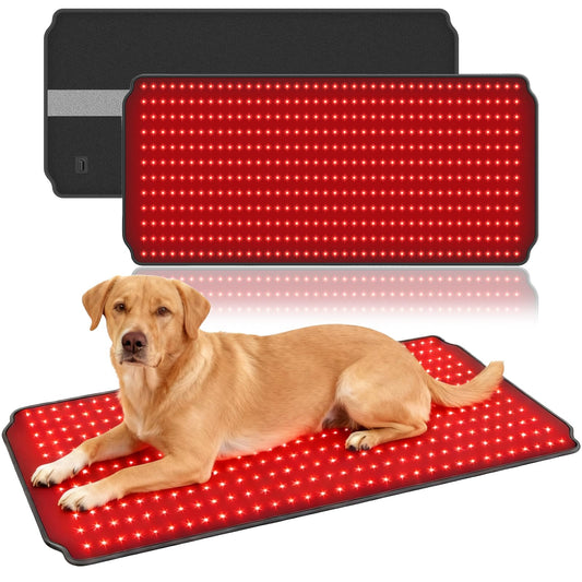 ZAEXAE red light therapy pad wrapped around a dog for targeted warmth and comfort.