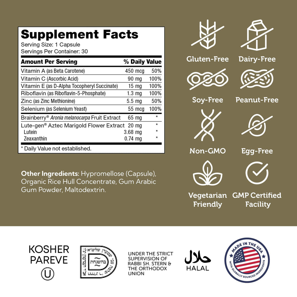Zahler AccuVision bottle with label signaling kosher pareve certification.
