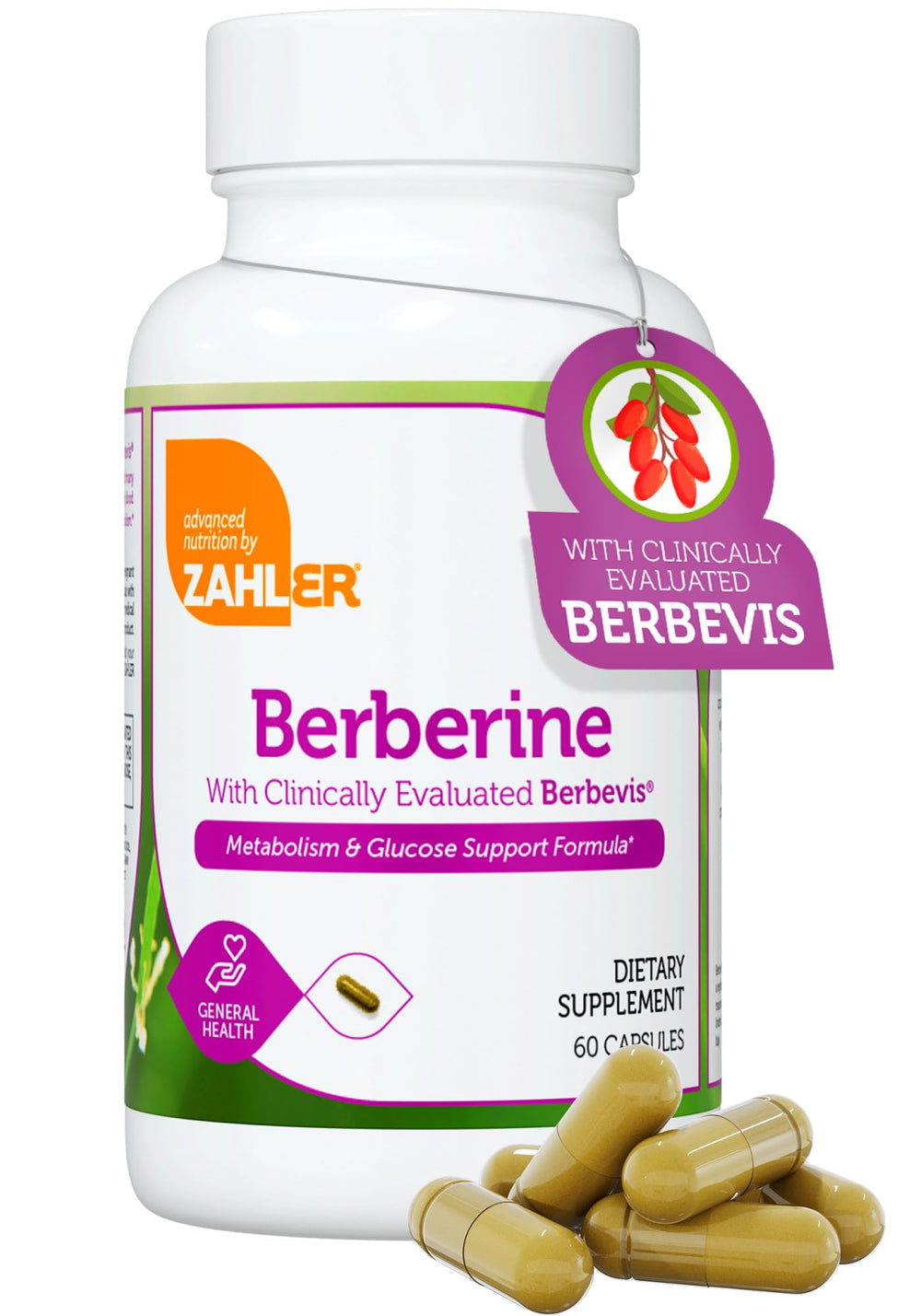 Zahler Berberine vegetarian and kosher certification on packaging.