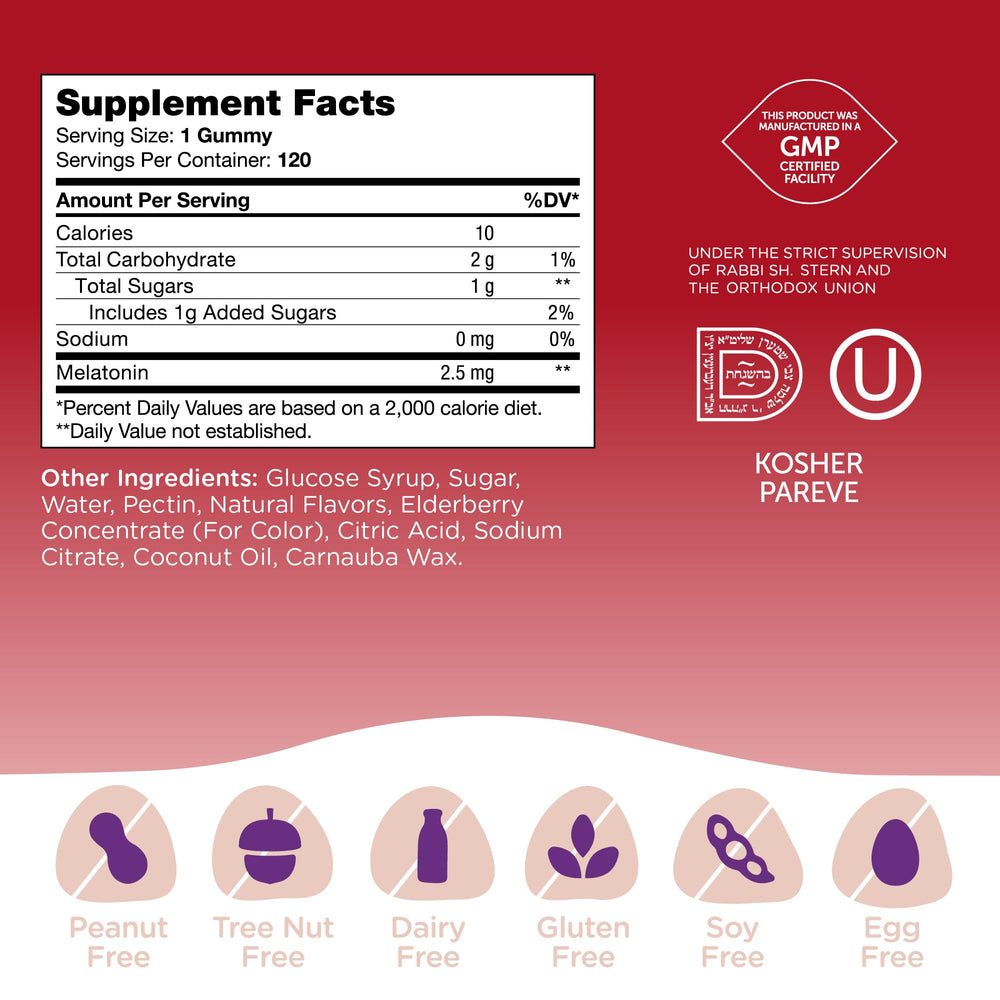 Zahler Chapter One Sleep Gummies kosher label emphasizes dietary clarity.