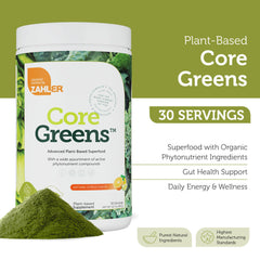 Zahler Core Greens spoon-dispense demonstrates easy smoothie mix