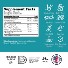 Zahler Immune Defense label detail showing ingredient branding.
