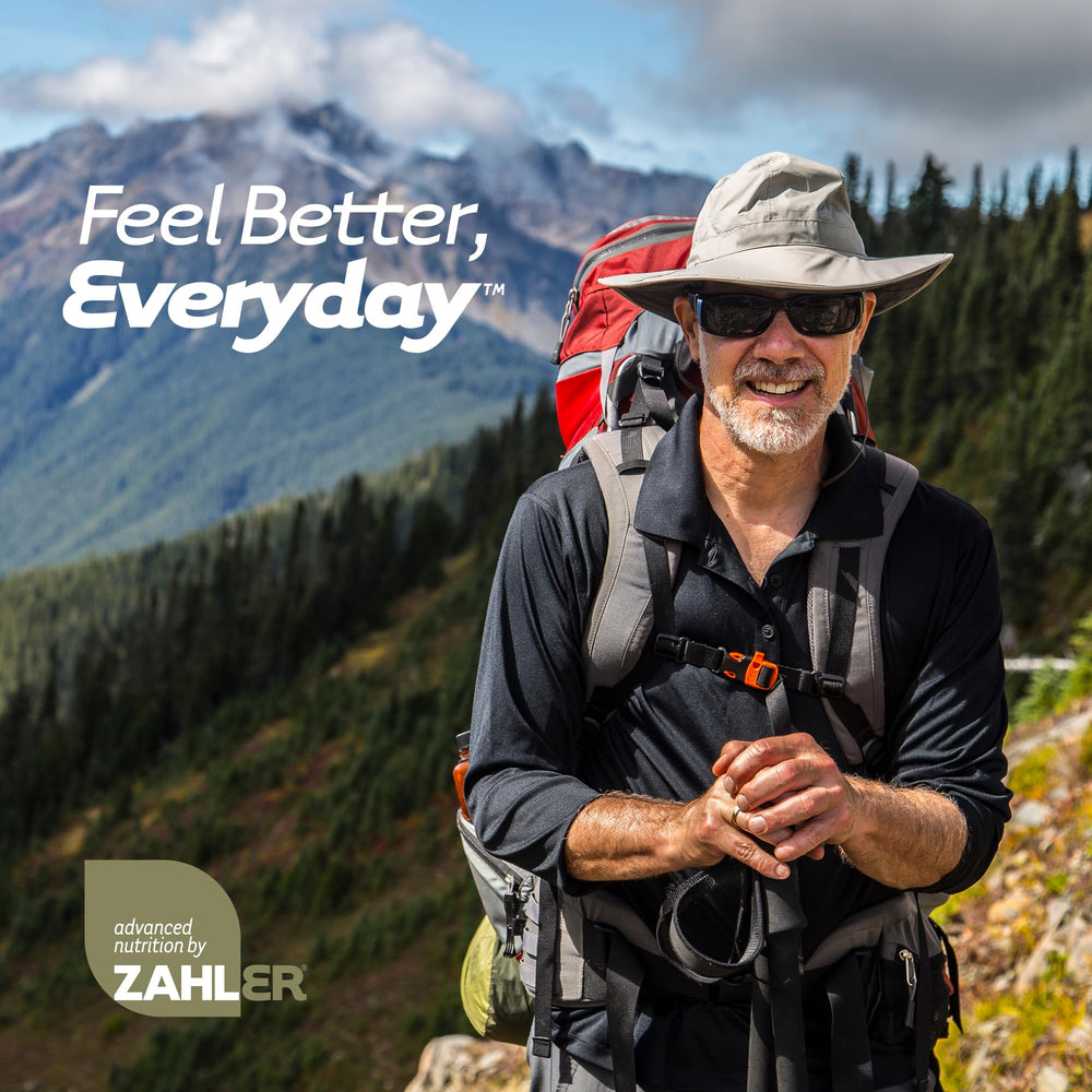 Zahler Multivitamin 50+ serving shot illustrating convenient once-daily use.