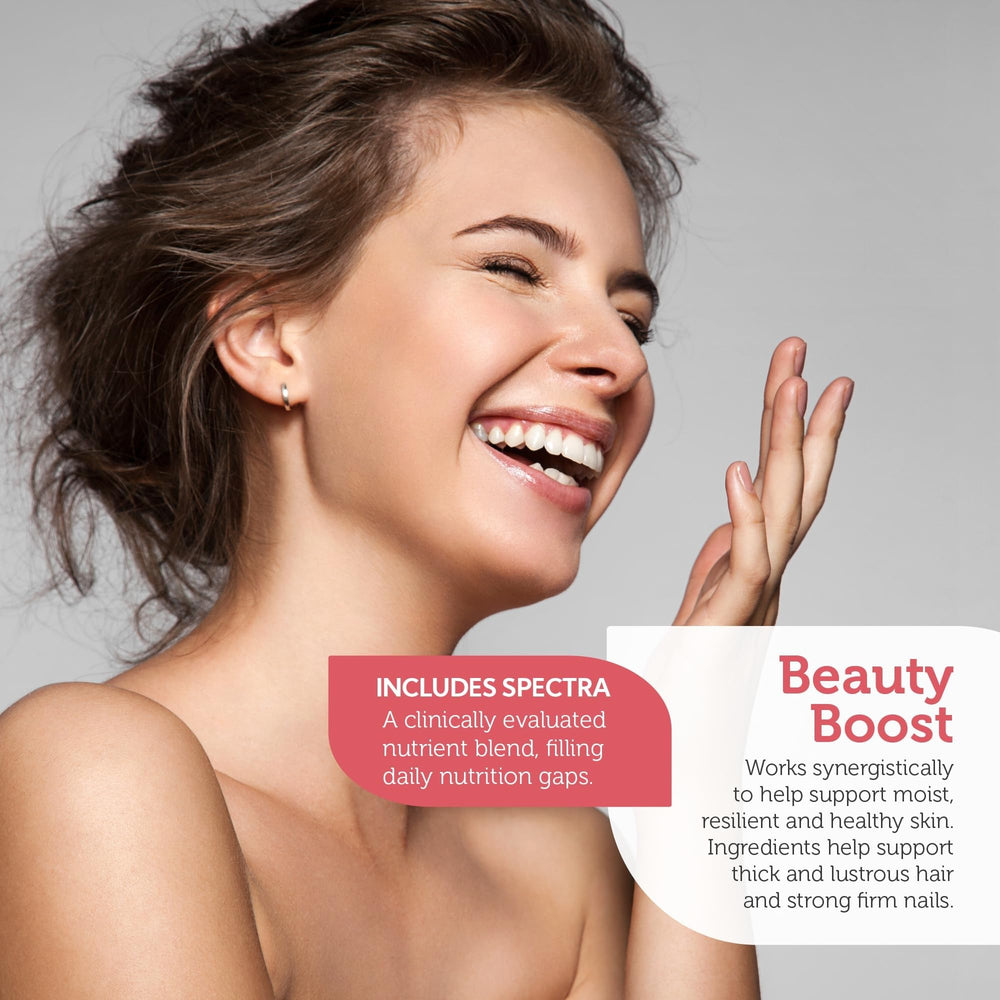 Zahler Multivitamin bottle highlighting iron and beauty-support nutrients.