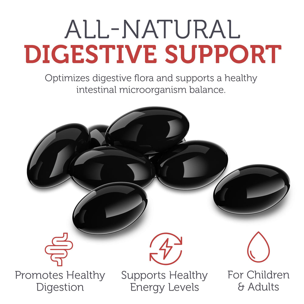 Softgels being prepared for daily use with Zahler Paraguard bottle.