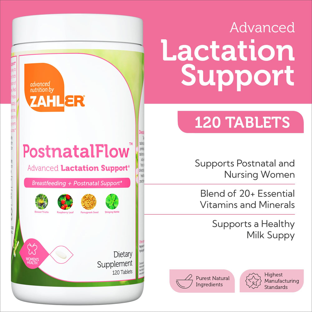 Zahler Postnatal Flow bottle back label details