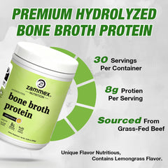 Zammex hydrolyzed collagen peptides close-up for fast absorption.