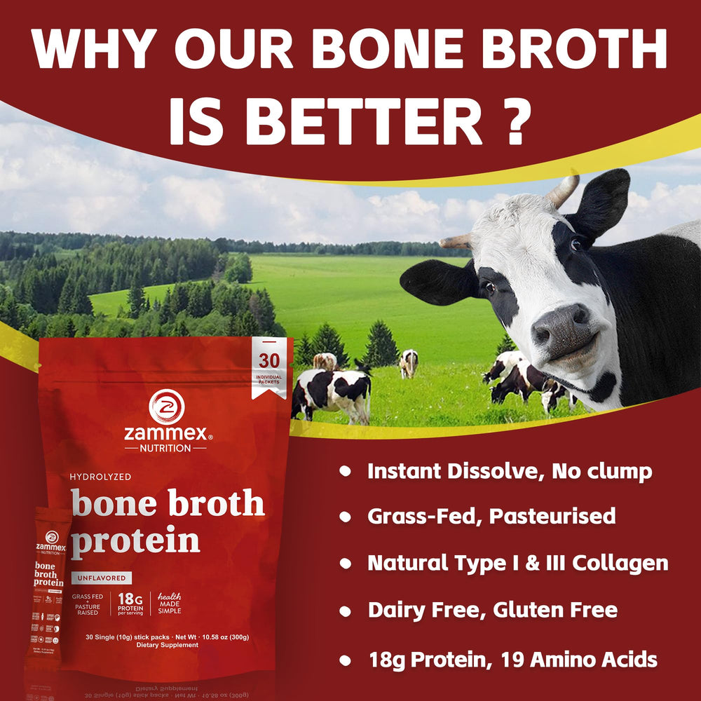 Zammex keto-paleo friendly broth supports low-carb meal options.