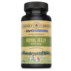 ZAND Bee Therapy royal jelly 600 mg bottle highlighting premium daily wellness potential.